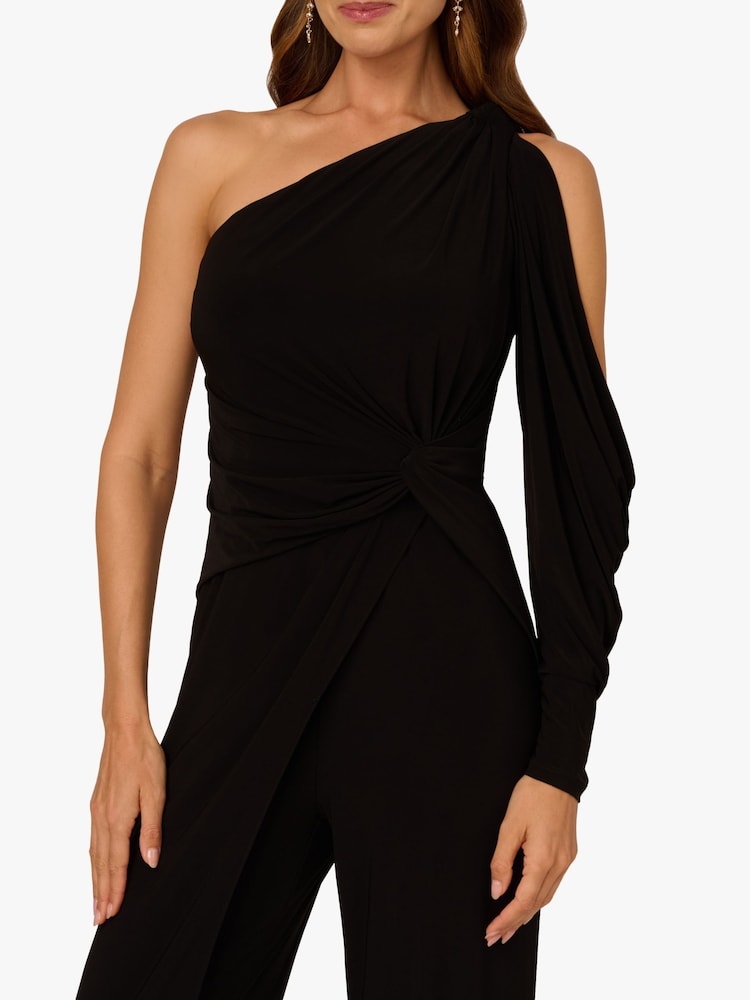 Adrianna Papell Cold Shoulder Black Jumpsuit - Image 6 of 6