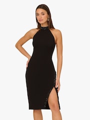 Adrianna Papell Knit Crepe Black Dress - Imagem 1 de 6