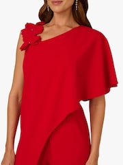 Adrianna Papell Red Asymmetrical Crepe Jumpsuit - Image 5 of 6