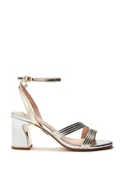 Moda in Pelle Gold Raela Multi Strap Block Heel Sandals - Image 1 of 4
