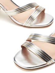 Moda in Pelle Gold Raela Multi Strap Block Heel Sandals - Image 3 of 4