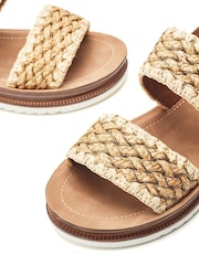 Moda in Pelle Natural Kyraa Raffia Double Strap Sandals - Image 3 of 4