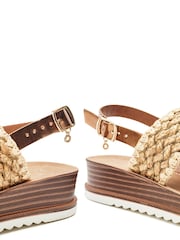 Moda in Pelle Natural Kyraa Raffia Double Strap Sandals - Image 4 of 4