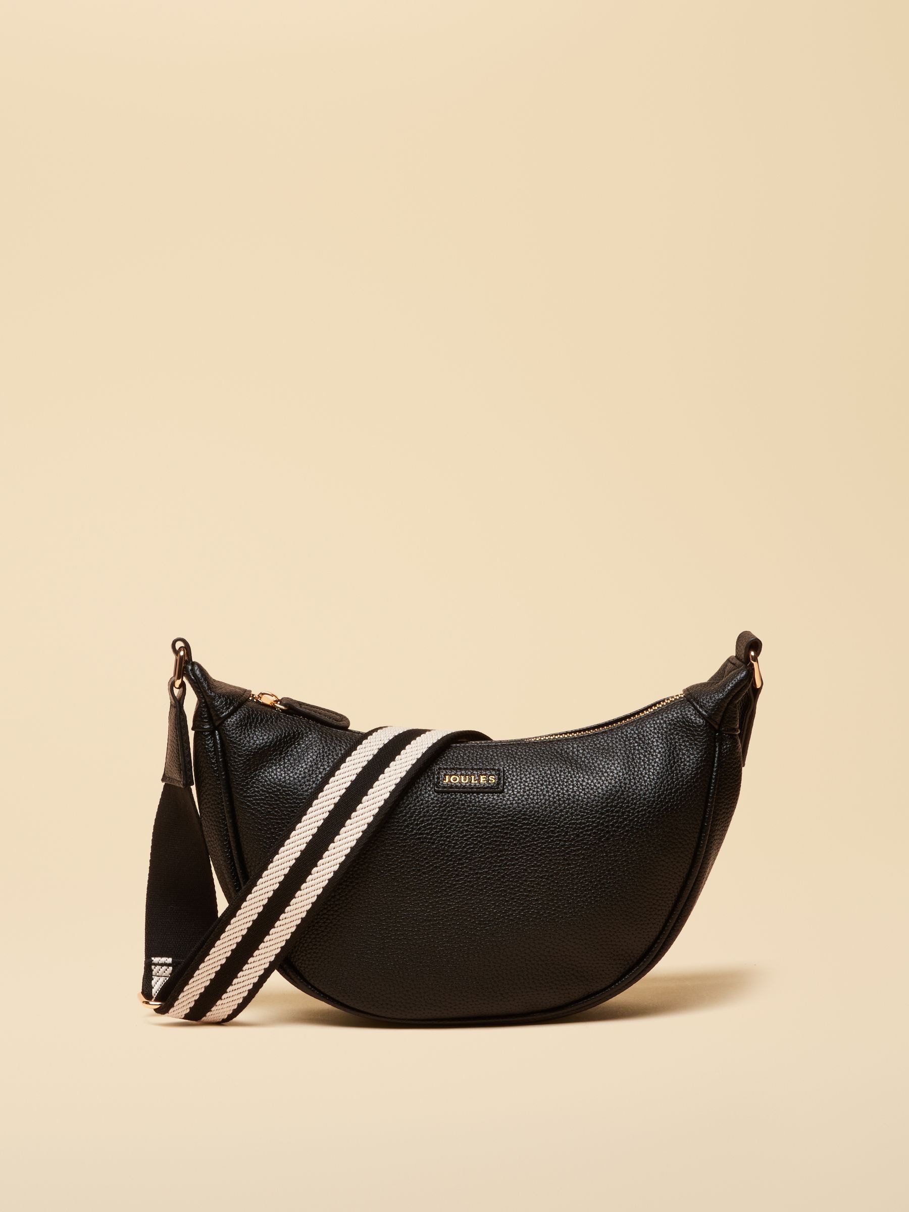 Joules Black Jade Half Moon Adjustable Cross-Body Bag