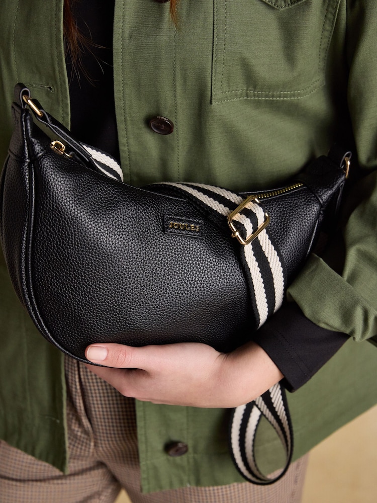 Joules Jade Black Half Moon Adjustable Cross Body Bag - Image 8 of 8