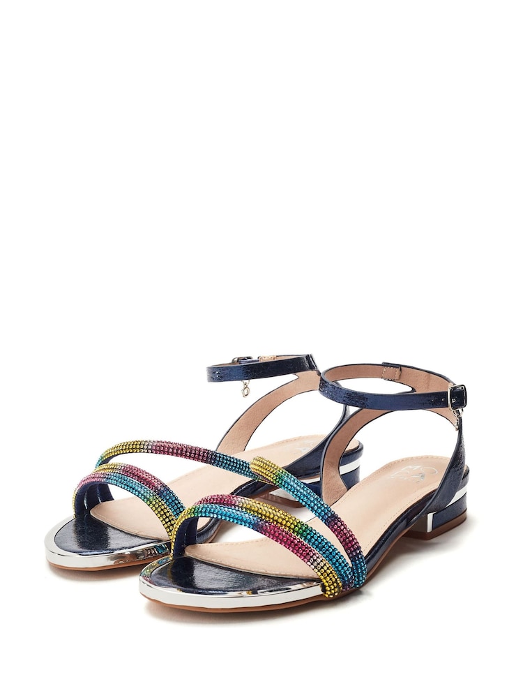 Moda in Pelle Blue Lyddia Flat Strappy Sandals With Dongle - Imagen 2 de 4 Moda in Pelle Blue Lyddia Flat Strappy Sandals With Dongle - Imagen 2 de 4