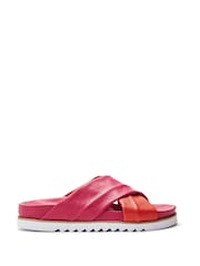 Moda in Pelle Pink Jessa Tubular Cross-Over Footbed Sandals - Image 1 of 4