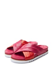 Moda in Pelle Pink Jessa Tubular Cross-Over Footbed Sandals - Image 2 of 4
