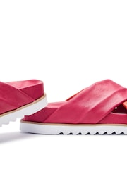 Moda in Pelle Pink Jessa Tubular Cross-Over Footbed Sandals - Image 4 of 4