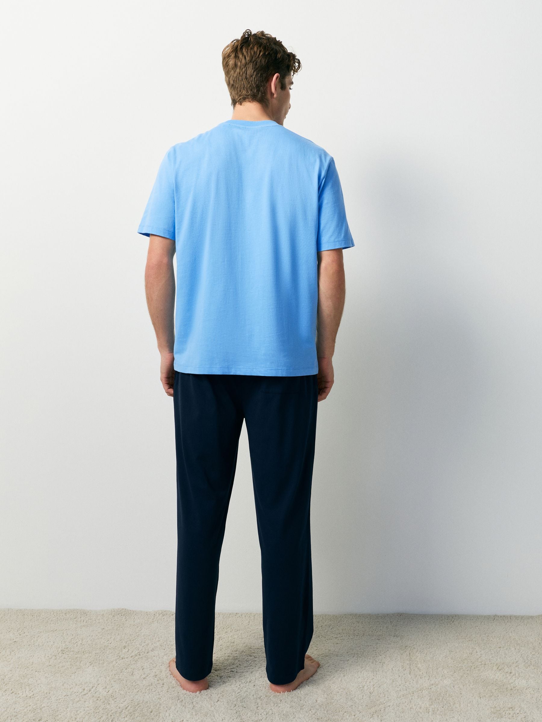 Buy Blue Graphic Short Sleeve Jersey Pyjamas Set from Next Romania