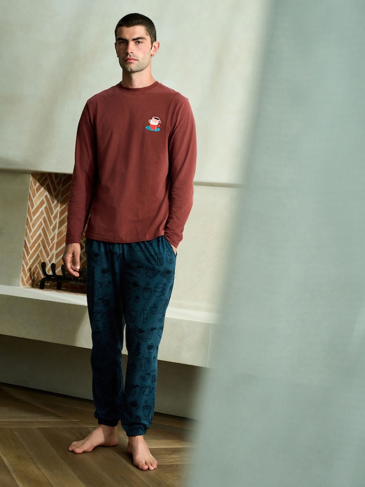 Red/Blue Graphic Long Sleeve Jersey Pyjamas Set - Image 2 of 9 Red/Blue Graphic Long Sleeve Jersey Pyjamas Set - Image 2 of 9