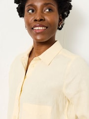 FatFace Olivia Yellow Petite Linen Shirt - Image 4 of 7