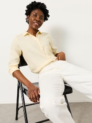 FatFace Olivia Yellow Petite Linen Shirt - Image 5 of 7