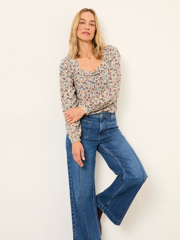 FatFace Cat Multi Vintage Ditsy Petite Blouse - Image 4 of 4 FatFace Cat Multi Vintage Ditsy Petite Blouse - Image 4 of 4