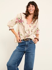 FatFace Carly Ivory Spring Floral Petite Blouse - Image 4 of 6