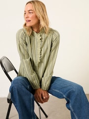 FatFace Pia Green Petite Blouse - Image 4 of 5