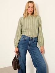 FatFace Pia Green Petite Blouse - Image 5 of 5