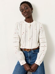 FatFace Jane Ivory Petite Embroidered Shirt - Image 4 of 7