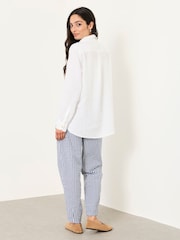 FatFace Olivia White Petite Linen Shirt - Image 2 of 6