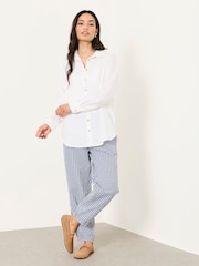 FatFace Olivia White Petite Linen Shirt - Image 3 of 6