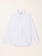 FatFace Olivia White Petite Linen Shirt - Image 5 of 6