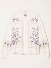 FatFace Betsie Ivory Petite Embroidered Blouse - Image 6 of 6