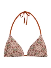 Chelsea Peers Green Diamond Palm Print Triangle Bikini Top - Image 5 of 5