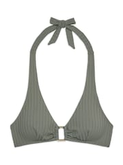 Chelsea Peers Green Rib Halterneck Bikini Top - Image 4 of 5