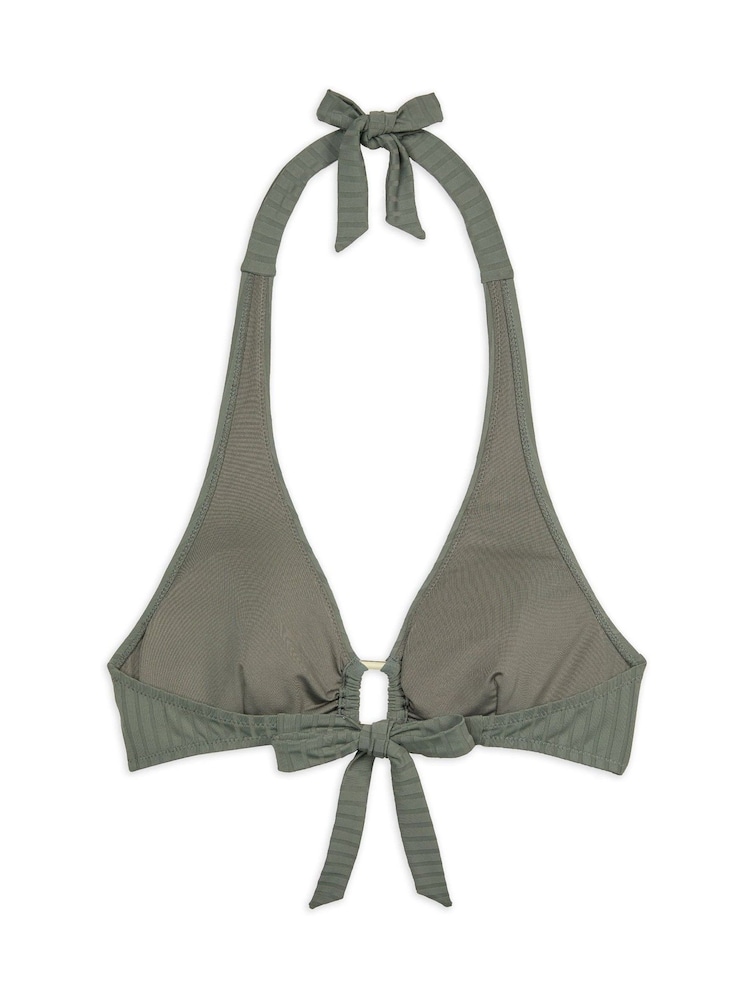 Chelsea Peers Green Rib Halterneck Bikini Top - Image 5 of 5