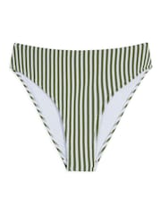 Chelsea Peers Green Crinkle Stripe High Waist Bikini Bottoms - Image 4 of 5