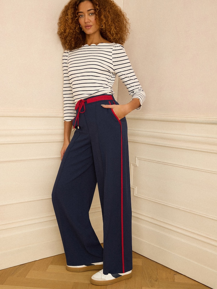 Love & Roses Navy Straight Leg Trousers - Image 1 of 4
