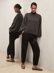 Reiss Charcoal Grey Lily Reiss | Royal Ballet Batwing Jumper - Image 3 of 7