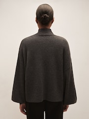 Reiss Charcoal Grey Lily Reiss | Royal Ballet Batwing Jumper - Image 6 of 7