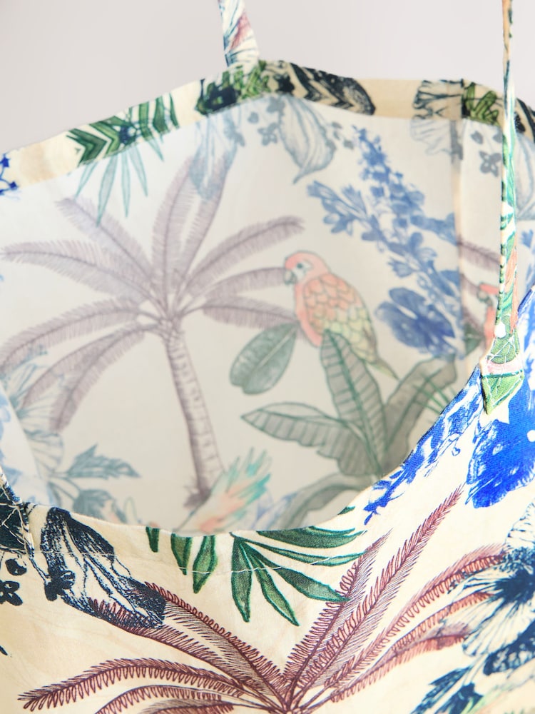 Parrot Print 100% Cotton Shopper Bag - Image 8 of 8