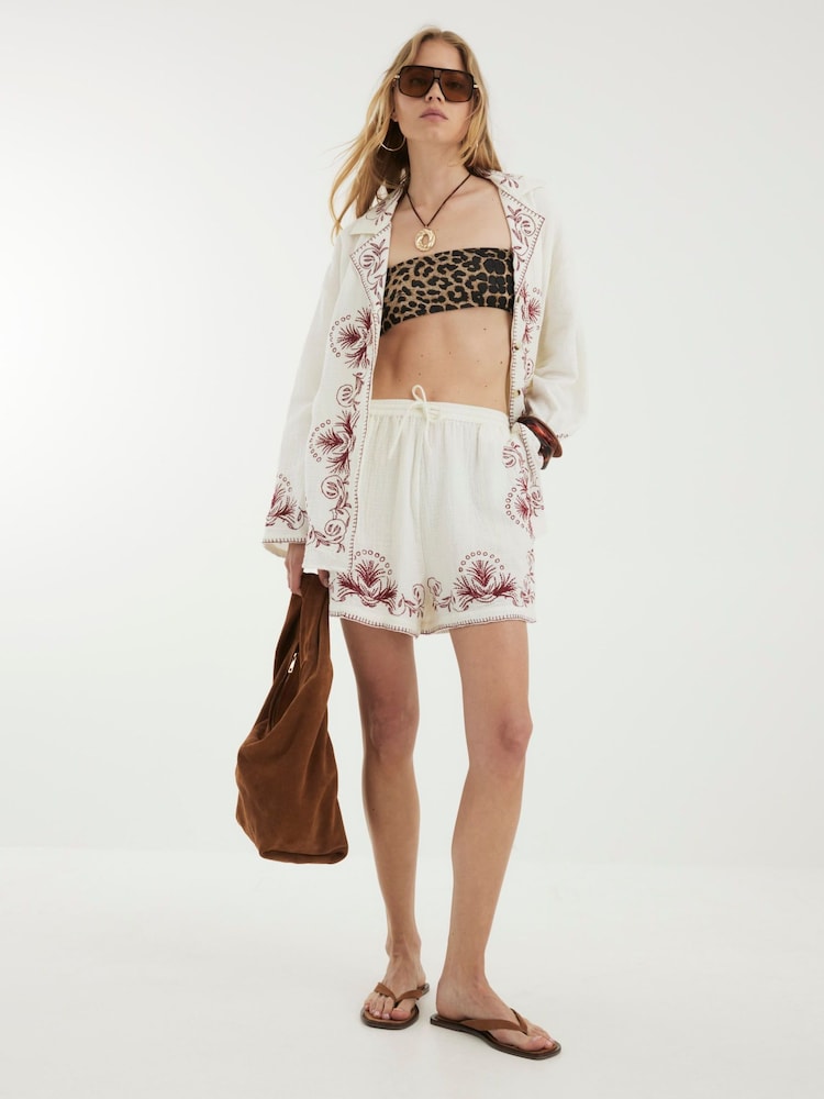 River Island Cream Embroidered Shirt - Image 4 of 4