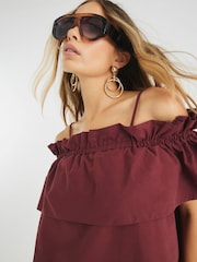 River Island Purple Ruffle Bardot Top - Image 4 of 4