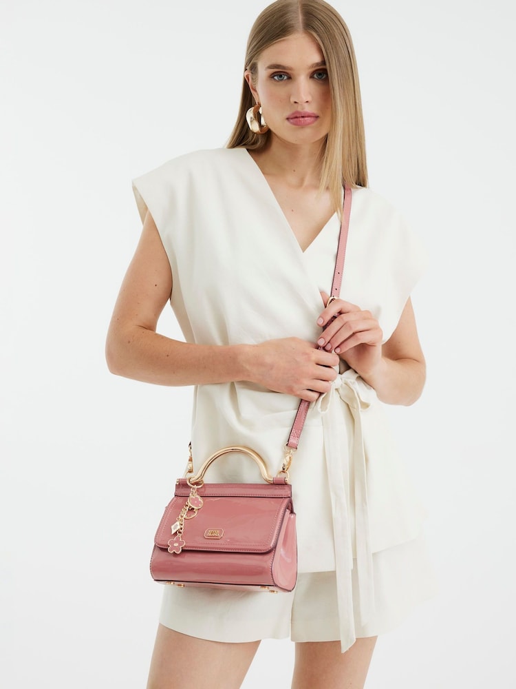 River Island Pink Metal Handle Mini Tote Bag - Image 6 of 6