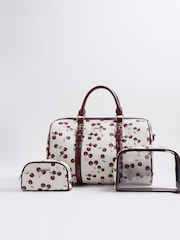 River Island Cream Cherry Barrel Bag - Image 1 of 5