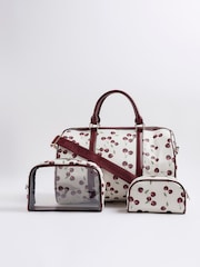 River Island Cream Cherry Barrel Bag - Image 3 of 5