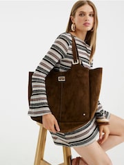 River Island Brown Suedette Slouch Bag - Image 6 of 6