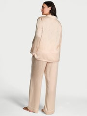 Victoria's Secret Nude Christmas Champagne Bottles Satin Long Pyjamas Set - Image 2 of 2