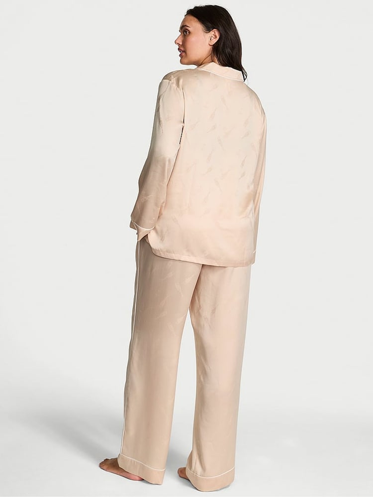 Victoria's Secret Nude Christmas Champagne Bottles Satin Long Pyjamas Set - Image 2 of 2 Victoria's Secret Nude Christmas Champagne Bottles Satin Long Pyjamas Set - Image 2 of 2