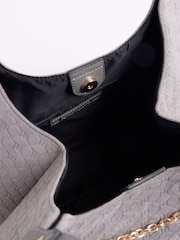River Island Grey Embossed Chain Slouch Shoulder Bag - Image 4 of 5