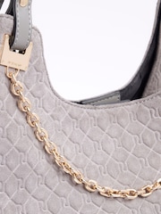 River Island Grey Embossed Chain Slouch Shoulder Bag - Image 5 of 5