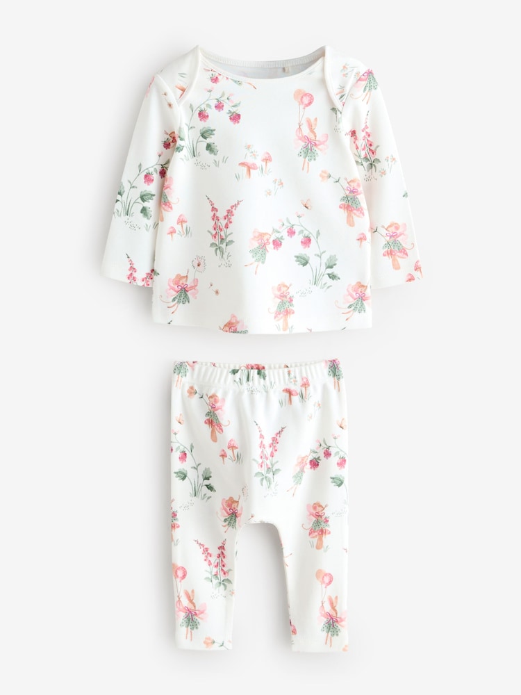 Ecru White Ditsy Ecru Top 2 Piece - Image 1 of 1