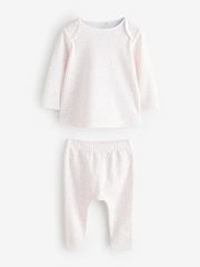 Pink Ditsy Ecru Top 2 Piece - Image 1 of 1