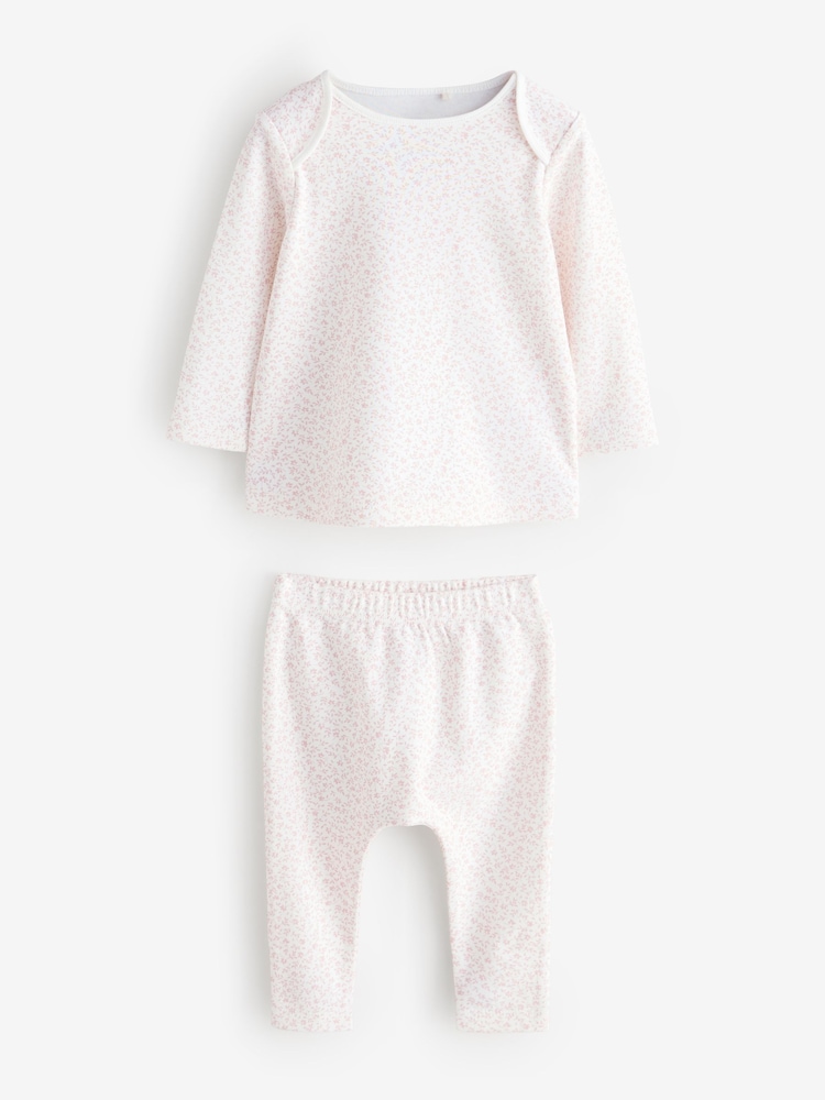 Pink Ditsy Ecru Top 2 Piece - Image 1 of 1