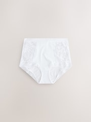 White High Waist Lace & Microfibre Knickers 2 Pack - Image 2 of 3