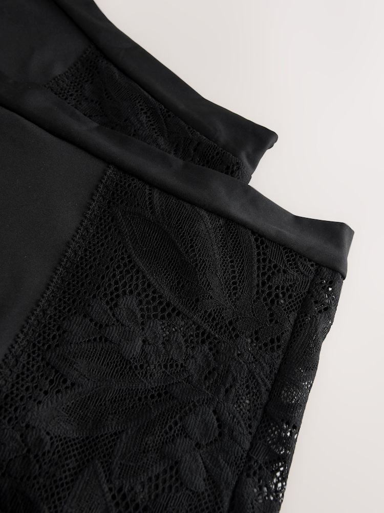 Black High Waist Lace & Microfibre Knickers 2 Pack - Image 5 of 5