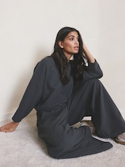 Grey Brushed Wide Sweatshirt - Image 3 of 9